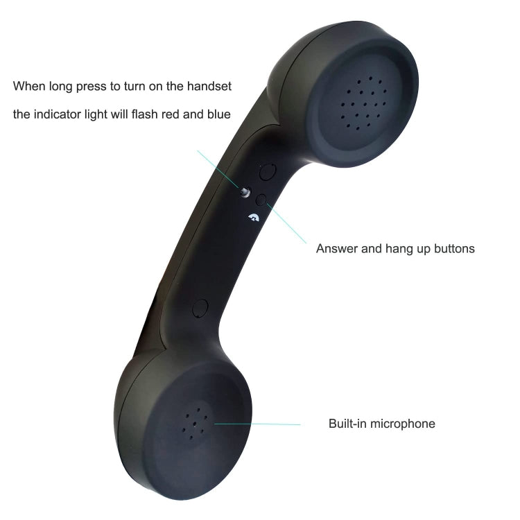 Bluetooth Wireless Connection Retro Microphone External Mobile Phone Handset, Bluetooth Black
