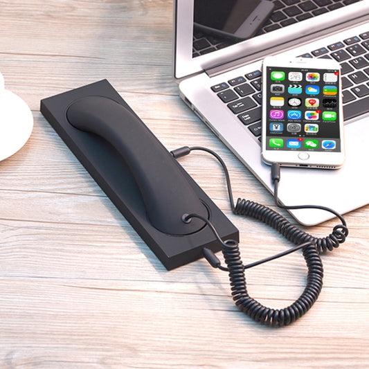 3.5mm Universal Office Mobile Phone Retro External Headset Mobile Phone Handset, 3.5mm Wired Black