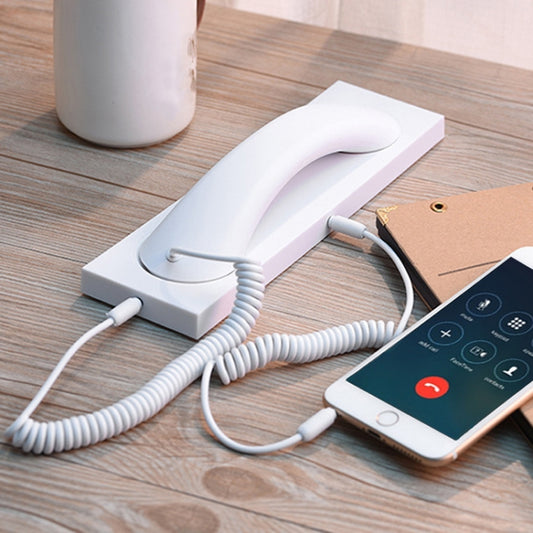 3.5mm Universal Office Mobile Phone Retro External Headset Mobile Phone Handset, 3.5mm Wired White