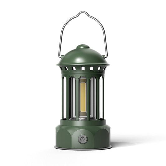 Battery Model COB Portable Outdoor Camping Lamp Atmosphere Tent Lamp Retro Lamp, Battery Small Green