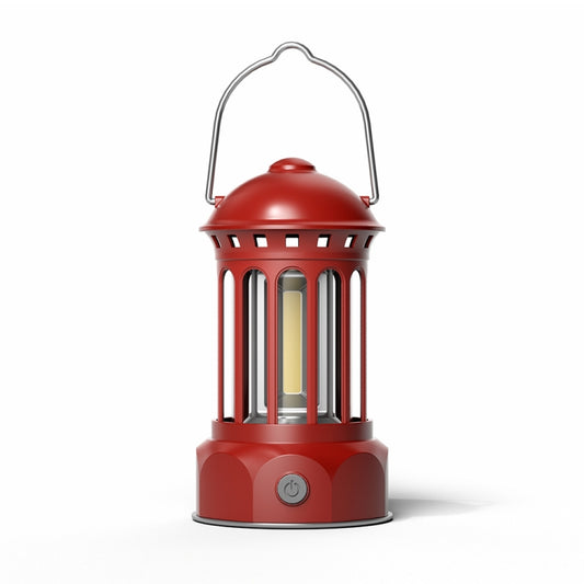 Battery Model COB Portable Outdoor Camping Lamp Atmosphere Tent Lamp Retro Lamp, Battery Small Red