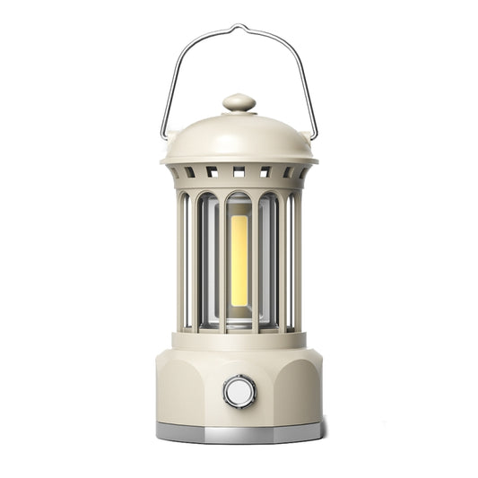 Battery Model COB Portable Outdoor Camping Lamp Atmosphere Tent Lamp Retro Lamp, Battery Large Beige