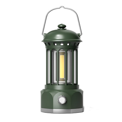 Battery Model COB Portable Outdoor Camping Lamp Atmosphere Tent Lamp Retro Lamp, Battery Large Green