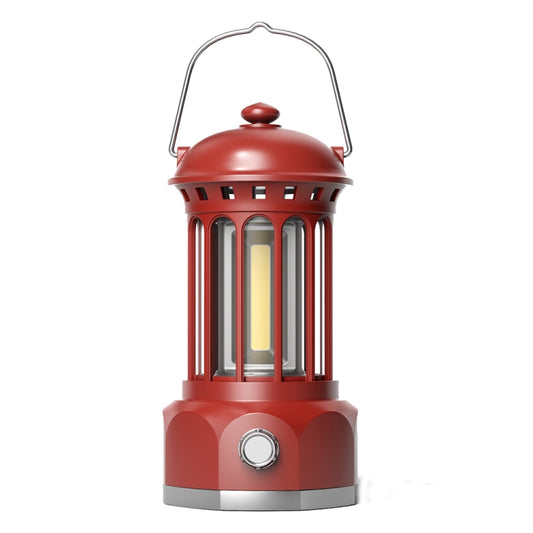 Battery Model COB Portable Outdoor Camping Lamp Atmosphere Tent Lamp Retro Lamp, Battery Large Red