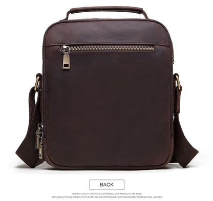 HUMERPAUL Men Leather Cross-Body Bag Shoulder Bag, MH577 (Brown)