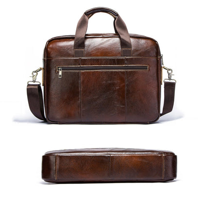 HUMERPAUL Men Leather Meter Bag Retro Messenger Bag Handbag Shoulder Bag, MH509 (Brown)