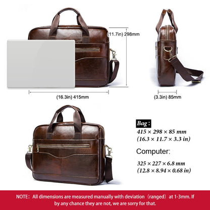 HUMERPAUL Men Leather Meter Bag Retro Messenger Bag Handbag Shoulder Bag, MH509 (Brown)
