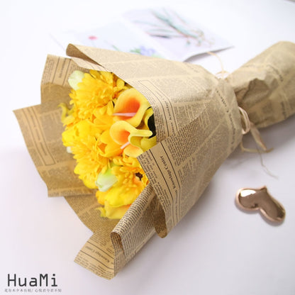 10pcs Retro Cowhide English Newspaper Gift Flower Packaging Material