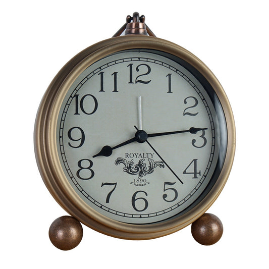 Retro Iron Alarm Clock Simple Desktop Quartz Clock, Arab Number