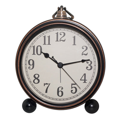 Retro Iron Alarm Clock Simple Desktop Quartz Clock, Black