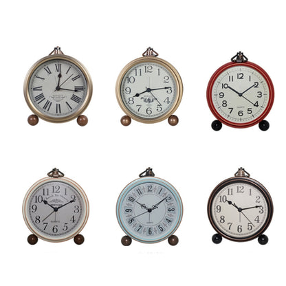 Retro Iron Alarm Clock Simple Desktop Quartz Clock, Black
