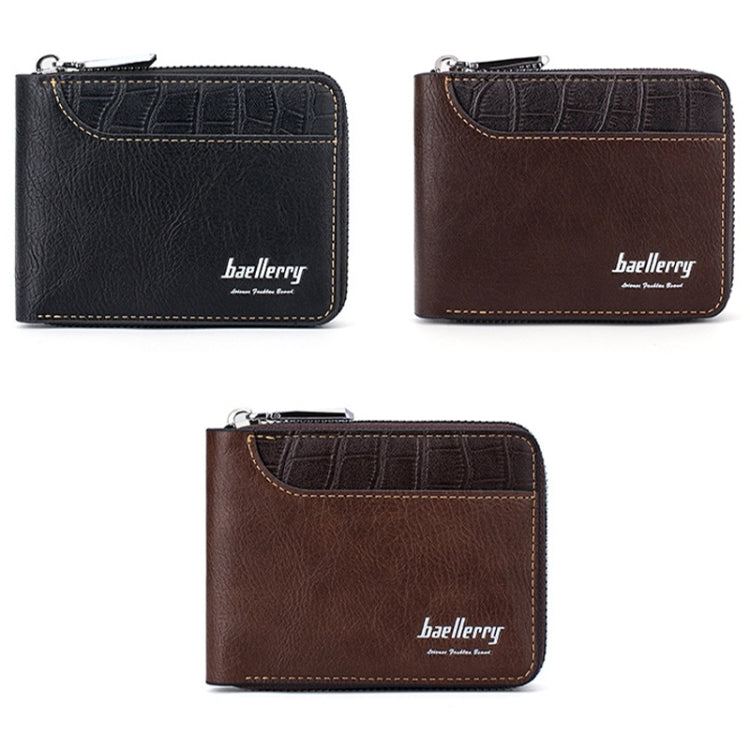 Baellerry D5101 RFID Anti-theft Spliced Short Wallet Retro Multi-card Zipper Coin Purse