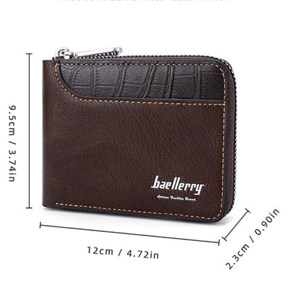 Baellerry D5101 RFID Anti-theft Spliced Short Wallet Retro Multi-card Zipper Coin Purse