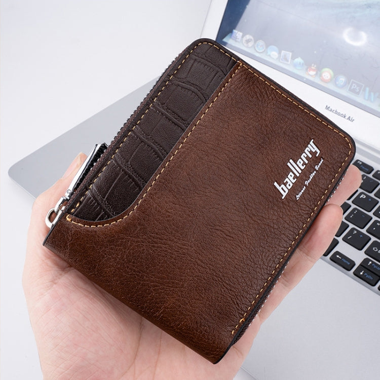 Baellerry D5101 RFID Anti-theft Spliced Short Wallet Retro Multi-card Zipper Coin Purse