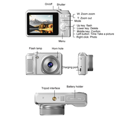 1080P HD Student Retro Digital Card Camera, Black