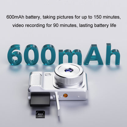 1080P HD Student Retro Digital Card Camera, White+32G