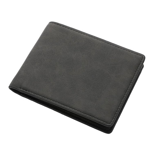 DEABOLAR Men Short Wallet Zipper Simple Soft Leather Purse Card Bag Student Retro Leather Wallet