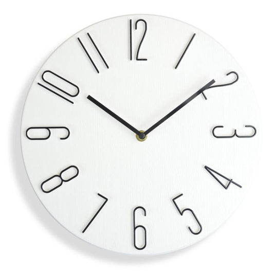 12 Inch Frameless Minimalist Wall Clock Silent Modern Quartz Clock compatible with Living Room, Bedroom, Kitchen, White