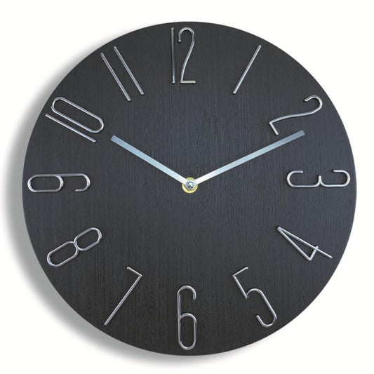 12 Inch Frameless Minimalist Wall Clock Silent Modern Quartz Clock compatible with Living Room, Bedroom, Kitchen, Black