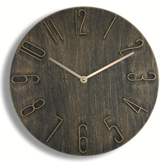 12 Inch Frameless Minimalist Wall Clock Silent Modern Quartz Clock compatible with Living Room, Bedroom, Kitchen, Gold Bronze