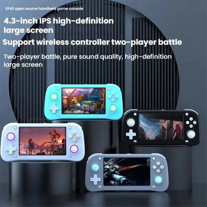 XF43 Retro Handheld Game Console Open Source 4.3 Inch Large Screen Gaming Video Players Console, 64G