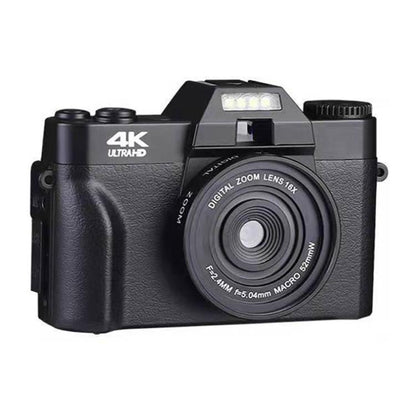 R10 4K HD 75MP Retro Mirrorless Camera 16x Zoom WiFi Digital Camera With 3-Inch Flip Screen, R10 64G Card & Lens Version
