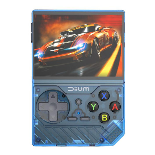 D008 3.5-Inch HD Retro Handheld Game Console With ARM Cortex-A7 800MHz, 1GB RAM & HDMI Output, 128G Clear Blue