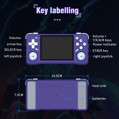 XF35H 3.5-Inch Retro Handheld Game Console With Linux System And RGB Light Pocket Video Game Player, 64G