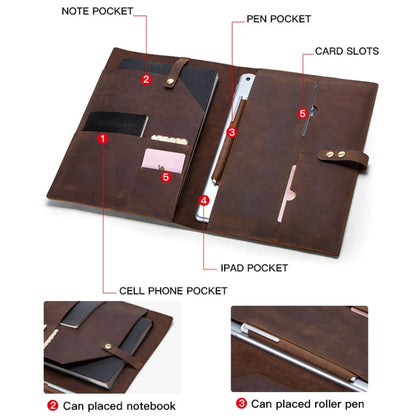 CF2002 Compatible with iPad Pro 10.5 inch Retro Crazy Horse Texture Buckle Multifunctional Tablet PC Protective Leather Case with Mobile Phone / Notebook Pockets & Card Slots, Compatible with iPad Pro 10.5 inch