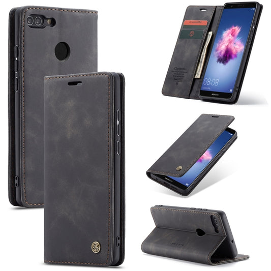 CaseMe Multifunctional Retro Frosted Horizontal Flip Leather Case for Huawei P Smart / Enjoy 7S / Honor 9 Lite, with Card Slots & Holder & Wallet, Compatible with Huawei P Smart