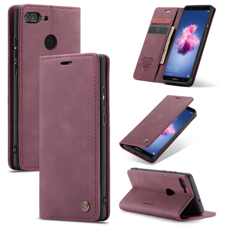 CaseMe Multifunctional Retro Frosted Horizontal Flip Leather Case for Huawei P Smart / Enjoy 7S / Honor 9 Lite, with Card Slots & Holder & Wallet, Compatible with Huawei P Smart